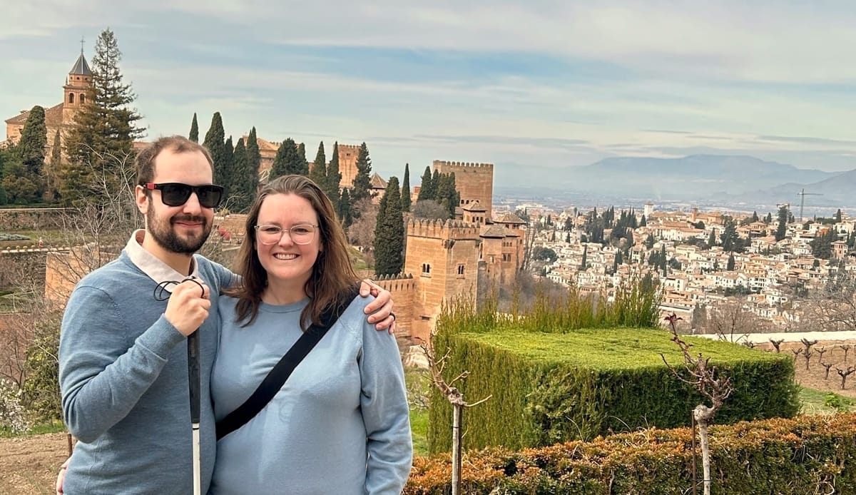 Juan and Kendra on top of the Alhambra hill in Grenada, Spain.